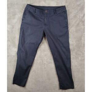 Birddogs Performance Chino Pant Men 36x29 Navy Blue Slacks Short Lined Golf Work